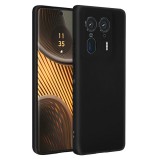 OEM Motorola Edge 50 Ultra 5G szilikon tok, hátlaptok, telefon tok, velúr belsővel, matt, fekete, Silicon