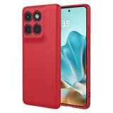 OEM Motorola Edge 60 Pro 5G szilikon tok, hátlaptok, telefon tok, velúr belsővel, matt, piros, Silicon