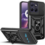 OEM Motorola Edge 70 Fusion 5G hátlap tok, telefon tok, kitámasztható, mágneses, ütésálló, fekete, Defender Slide