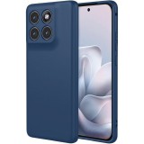OEM Motorola Edge 70 Fusion 5G szilikon tok, hátlaptok, telefon tok, velúr belsővel, matt, sötétkék, Silicon