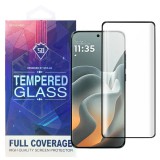 OEM Motorola Edge 70 Fusion 5G üvegfólia – hajlított, teljes kijelzős, 9H edzett, fekete keretes, 5D