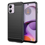 OEM Motorola Moto G14 szilikon tok, hátlaptok, telefon tok, karbon mintás, fekete, Carbon case