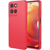 OEM Motorola Moto G15 / G15 Power / G17 / G17 Power szilikon tok, hátlaptok, telefon tok, velúr belsővel, matt, piros, Silicon