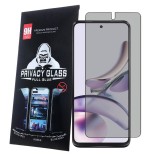 OEM Motorola Moto G34 5G üvegfólia, tempered glass, előlapi, edzett, hajlított, fekete kerettel, betekintés védelemmel, Privacy