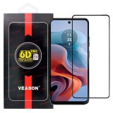 OEM Motorola Moto G34 5G üvegfólia, tempered glass, előlapi, edzett, hajlított, fekete kerettel, Veason 6D Pro