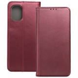 OEM Motorola Moto G35 5G könyvtok, fliptok, telefon tok, mágneszáras, bankkártyatartós, bordó, Smart Magnetic