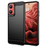 OEM Motorola Moto G35 5G szilikon tok, hátlaptok, telefon tok, karbon mintás, fekete, Carbon case