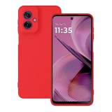 OEM Motorola Moto G55 5G szilikon tok, hátlaptok, telefon tok, velúr belsővel, matt, piros, Silicon