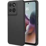 OEM Motorola Moto G56 5G szilikon tok, hátlaptok, telefon tok, velúr belsővel, matt, fekete, Silicon