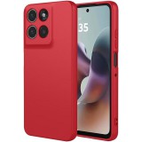 OEM Motorola Moto G56 5G szilikon tok, hátlaptok, telefon tok, velúr belsővel, matt, piros, Silicon