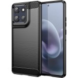 OEM Motorola Moto G86 5G szilikon tok, hátlaptok, telefon tok, karbon mintás, fekete, Carbon case