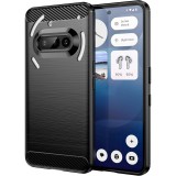 OEM Nothing Phone (3a) szilikon tok, hátlaptok, telefon tok, karbon mintás, fekete, Carbon case