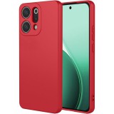 OEM Oppo Reno14 5G szilikon tok, hátlaptok, telefon tok, velúr belsővel, matt, piros, Silicon