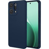 OEM Oppo Reno14 5G szilikon tok, hátlaptok, telefon tok, velúr belsővel, matt, sötétkék, Silicon