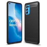 OEM Oppo Reno6 5G szilikon tok, hátlaptok, telefon tok, karbon mintás, fekete, Carbon case