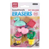 OEM Radír szett lányoknak 5db-os- Hattyú, kaktusz