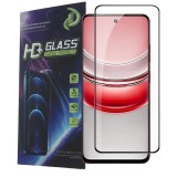 OEM Realme 14x 5G üvegfólia, tempered glass, előlapi, 9D, edzett, hajlított, fekete kerettel