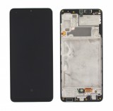 OEM Samsung A325 Galaxy A32 4G fekete LCD kijelző érintővel és kerettel