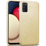 OEM Samsung Galaxy A03s szilikon tok, hátlaptok, telefon tok, csillámos, arany, Glitter
