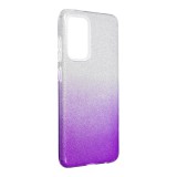 OEM Samsung Galaxy A03s szilikon tok, hátlaptok, telefon tok, csillámos, lila-ezüst, Shining Case