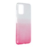OEM Samsung Galaxy A03s szilikon tok, hátlaptok, telefon tok, csillámos, pink-ezüst, Shining Case