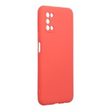 OEM Samsung Galaxy A03s szilikon tok, hátlaptok, telefon tok, velúr belsővel, matt, barack színű, Silicone