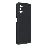 OEM Samsung Galaxy A03s szilikon tok, hátlaptok, telefon tok, velúr belsővel, matt, fekete, Silicone