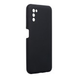 OEM Samsung Galaxy A03s szilikon tok, hátlaptok, telefon tok, velúr belsővel, matt, fekete, Silicone Premium