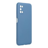 OEM Samsung Galaxy A03s szilikon tok, hátlaptok, telefon tok, velúr belsővel, matt, kék, Silicone