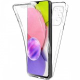 OEM Samsung Galaxy A03s telefon tok, szilikon előlap+műanyag hátlap, elő+hátlapi, 360 fokos védelem, átlátszó