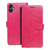 OEM Samsung Galaxy A05 könyvtok, fliptok, telefon tok, mágneszáras, bankkártyatartós, álomfogó mintás, magenta, Forcell Mezzo