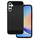 OEM Samsung Galaxy A05s szilikon tok, hátlaptok, telefon tok, karbon mintás, fekete, Simple Carbon