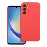 OEM Samsung Galaxy A05s szilikon tok, hátlaptok, telefon tok, velúr belsővel, matt, piros, Silicon