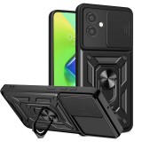 OEM Samsung Galaxy A06 hátlap tok, telefon tok, kitámasztható, mágneses, ütésálló, fekete, Defender Slide