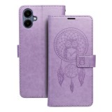 OEM Samsung Galaxy A06 könyvtok, fliptok, telefon tok, mágneszáras, bankkártyatartós, álomfogó mintás, lila, Forcell Mezzo