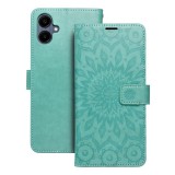OEM Samsung Galaxy A06 könyvtok, fliptok, telefon tok, oldalra nyíló tok, mágneszáras, bankkártyatartós, mandala mintás, zöld, Forcell Mezzo