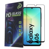 OEM Samsung Galaxy A06 üvegfólia, tempered glass, előlapi, 9D, edzett, hajlított, fekete kerettel