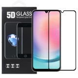 OEM Samsung Galaxy A07 üvegfólia, tempered glass, előlapi, 5D, edzett, hajlított, fekete kerettel