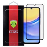 OEM Samsung Galaxy A07 üvegfólia, tempered glass, előlapi, 6D, edzett, hajlított, fekete kerettel