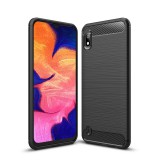 OEM Samsung Galaxy A10 szilikon tok, hátlaptok, telefon tok, karbon mintás, fekete, Simple Carbon