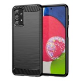 OEM Samsung Galaxy A13 4G szilikon tok, hátlaptok, telefon tok, karbon mintás, fekete, Carbon case