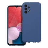 OEM Samsung Galaxy A13 4G szilikon tok, hátlaptok, telefon tok, velúr belsővel, matt, kék, Silicone