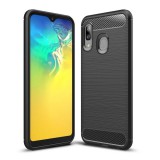 OEM Samsung Galaxy A20e szilikon tok, hátlaptok, telefon tok, karbon mintás, fekete, Carbon case