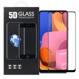 OEM Samsung Galaxy A20s üvegfólia, tempered glass, előlapi, 5D, edzett, hajlított, fekete kerettel