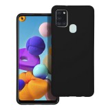 OEM Samsung Galaxy A21s szilikon tok, hátlaptok, telefon tok, velúr belsővel, matt, fekete, Silicone