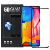 OEM Samsung Galaxy A21s üvegfólia, tempered glass, előlapi, 5D, edzett, hajlított, fekete kerettel