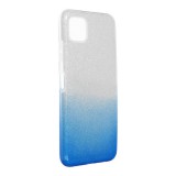 OEM Samsung Galaxy A22 4G szilikon tok, hátlaptok, telefon tok, csillámos, kék-ezüst, Shining Case