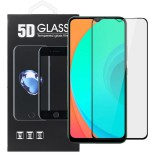 OEM Samsung Galaxy A22 4G üvegfólia, tempered glass, előlapi, 5D, edzett, hajlított, fekete kerettel