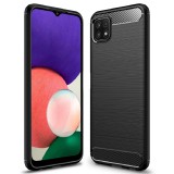 OEM Samsung Galaxy A22 5G szilikon tok, hátlaptok, telefon tok, karbon mintás, fekete, Simple Carbon