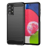 OEM Samsung Galaxy A23 5G szilikon tok, hátlaptok, telefon tok, karbon mintás, fekete, Simple Carbon